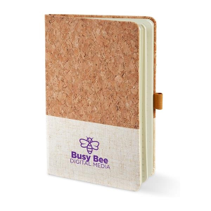 Hard Cover Cork And Heathered Fabric Journal