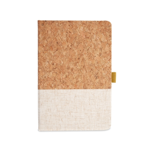 Hard Cover Cork And Heathered Fabric Journal