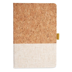 Hard Cover Cork And Heathered Fabric Journal